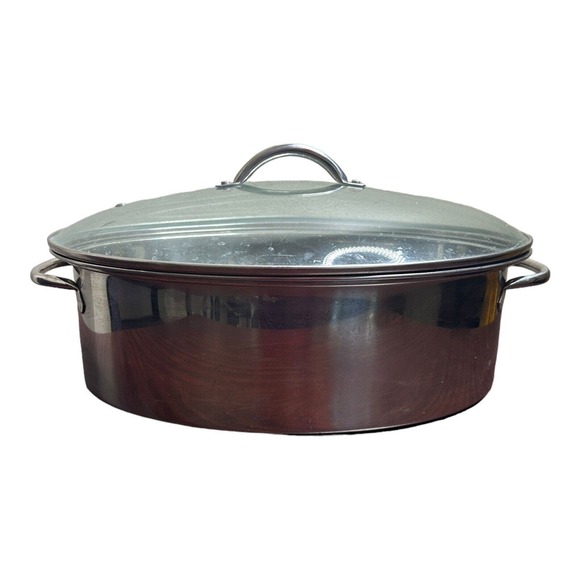 Chefmate Cookware Roaster Pan Oval Casserole Dish 17" - Picture 4 of 4